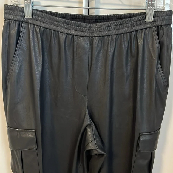 BCBGMAXAZRIA Faux Leather Carpenter Cargo Pants, Size M - Picture 7 of 16
